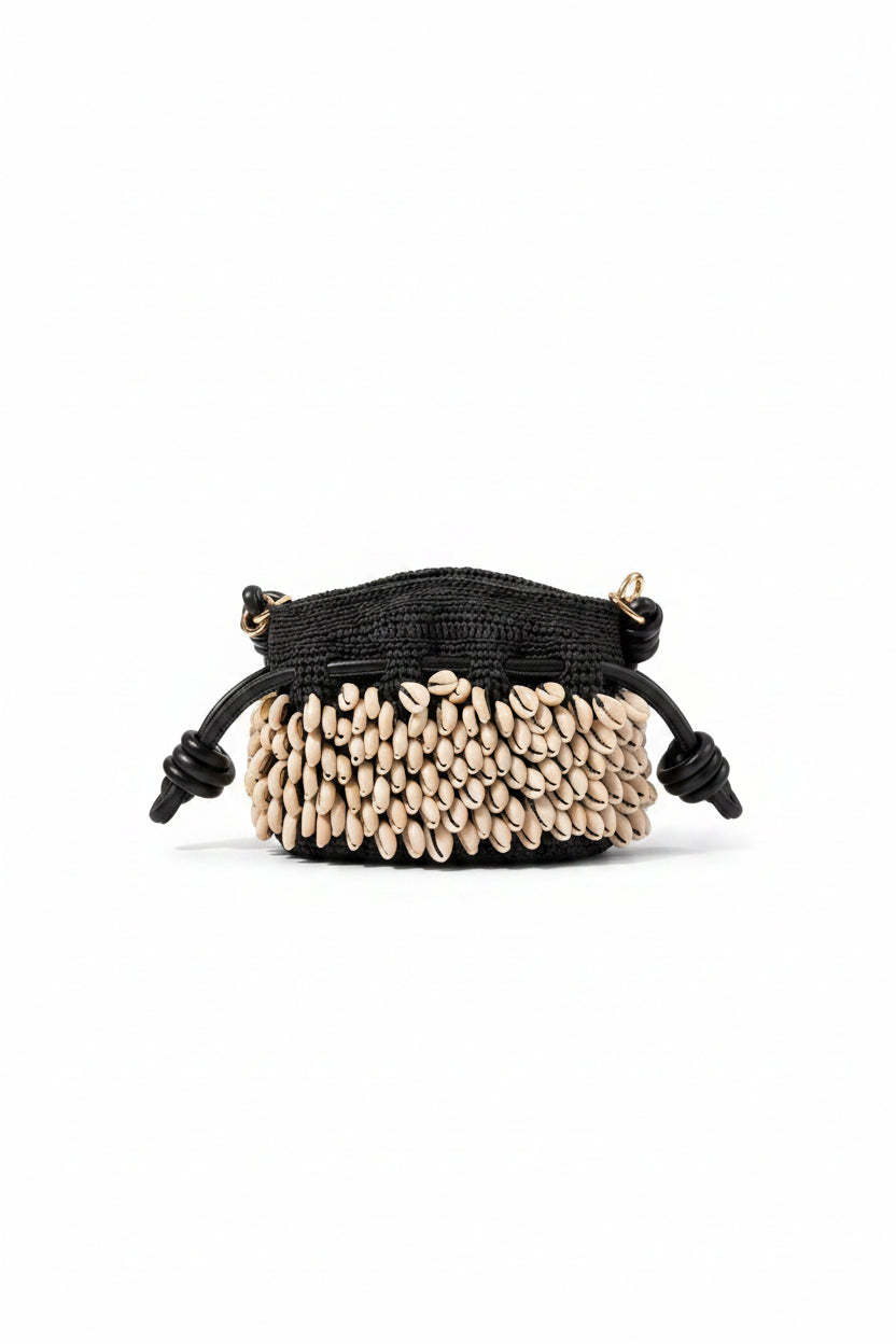 DES163-DESIERTO-BOLSA CARACOLA CLUTCH RAFIA-S9821