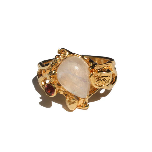 MAN77-MANI MAALAI-ANILLO ALBA PIEDRA LUNA - GRANATE ROJO-S2390