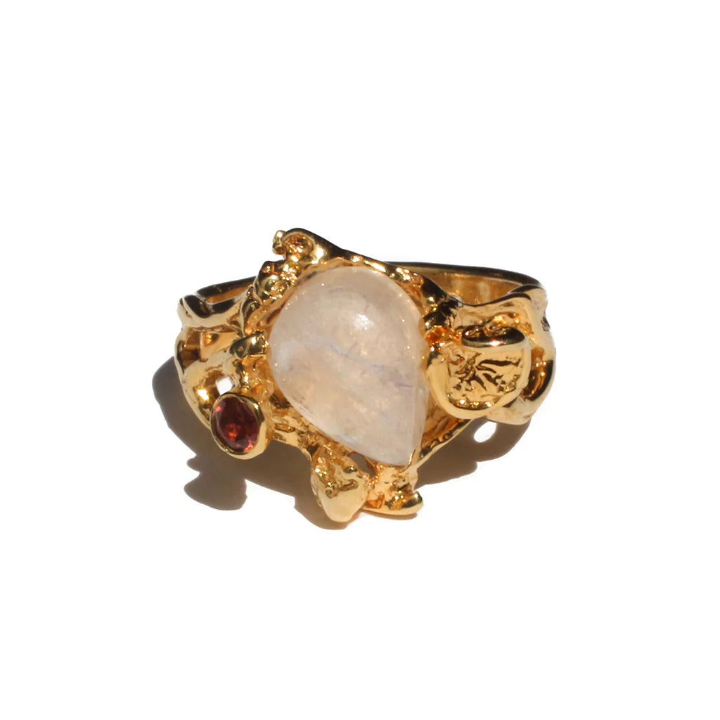 MAN77-MANI MAALAI-ANILLO ALBA PIEDRA LUNA - GRANATE ROJO-S2390