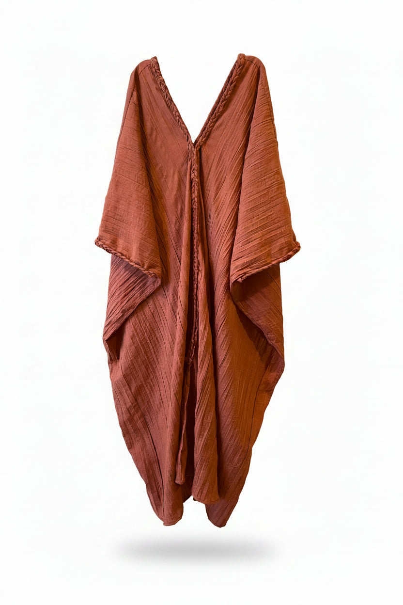 ALER36-ALEJANDRA RAW-KAFTAN CRUDO TRENZA-S4486