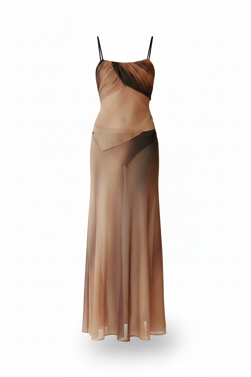 MAJ04-MARY JANE-ADELE SET TRANSPARENTE - 100% SILK GEORGE -S13650