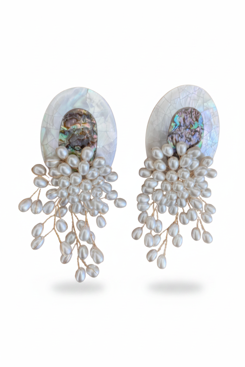 LUP65-LUCIA PIÑA -ARETES DE ABULÓN CON MADRE PERLA -S1508