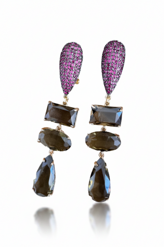 LUP93-LUCIA PIÑA-ARETES DE CRISTALES  -S1508