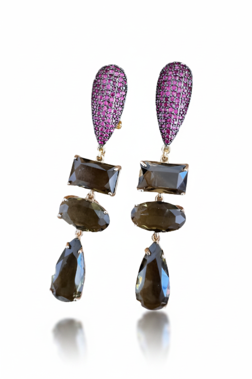 LUP93-LUCIA PIÑA-ARETES DE CRISTALES  -S1508