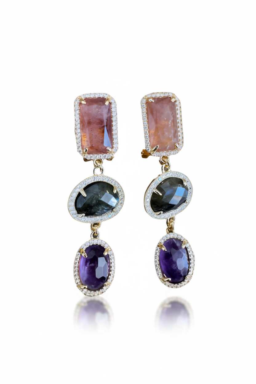 LUP95-LUCIA PIÑA-ARETES DE PIEDRAS NATURALES -S1508