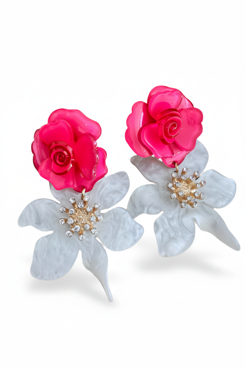 LUP98-LUCIA PIÑA-ARETES DE FLORES EN RESINA -S1508