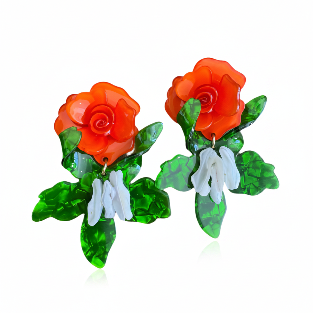 LUP81-LUCIA PIÑA-ARETES DE FLORES EN RESINA -S1508