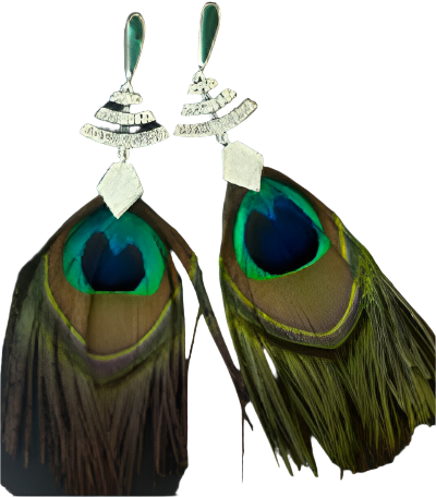 ZAC27-ZACBE-ARETES ABANICO PLATEADOS-S7000