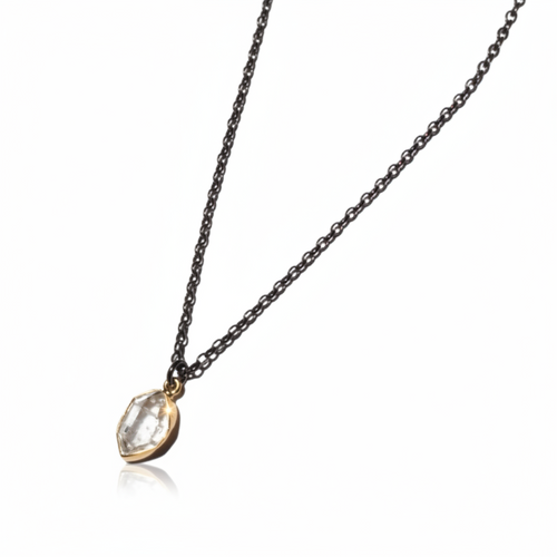 MAN141-MANI MAALAI-COLLAR DIJE HERKIMER BISEL EN CADENA-S1950