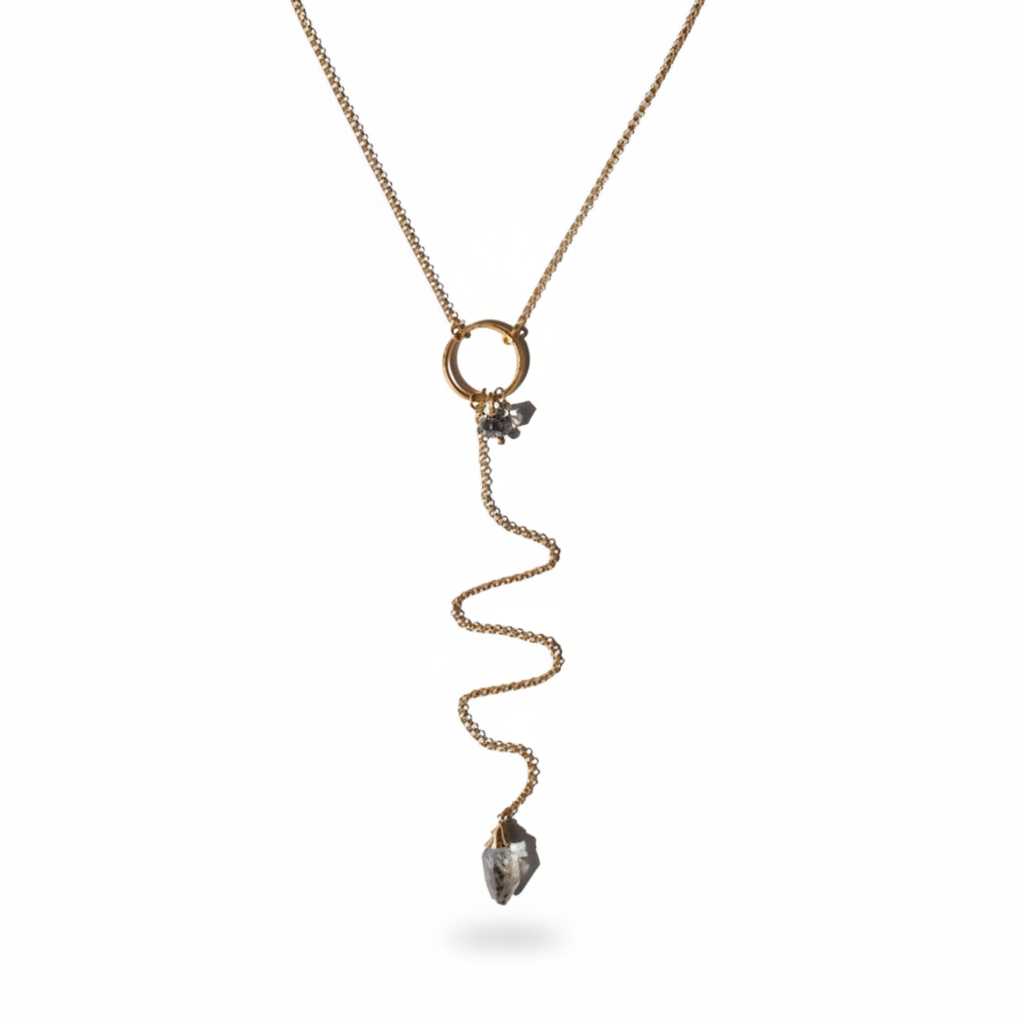 MAN135-MANI MAALAI-COLLAR LARIART HERKIMER-S1450
