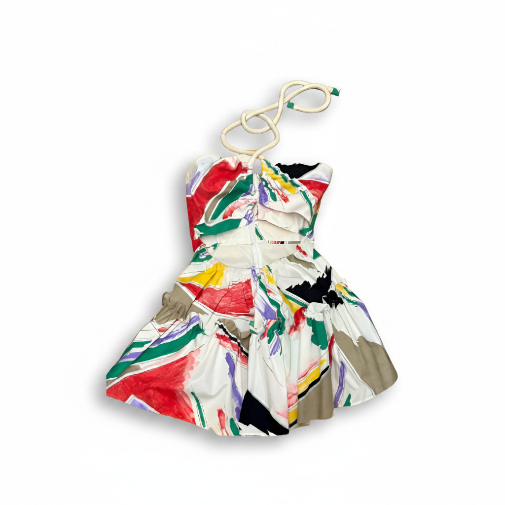 OLM26- OLMOS Y FLORES- MINI VESTIDO ABSTRACTO- S4200