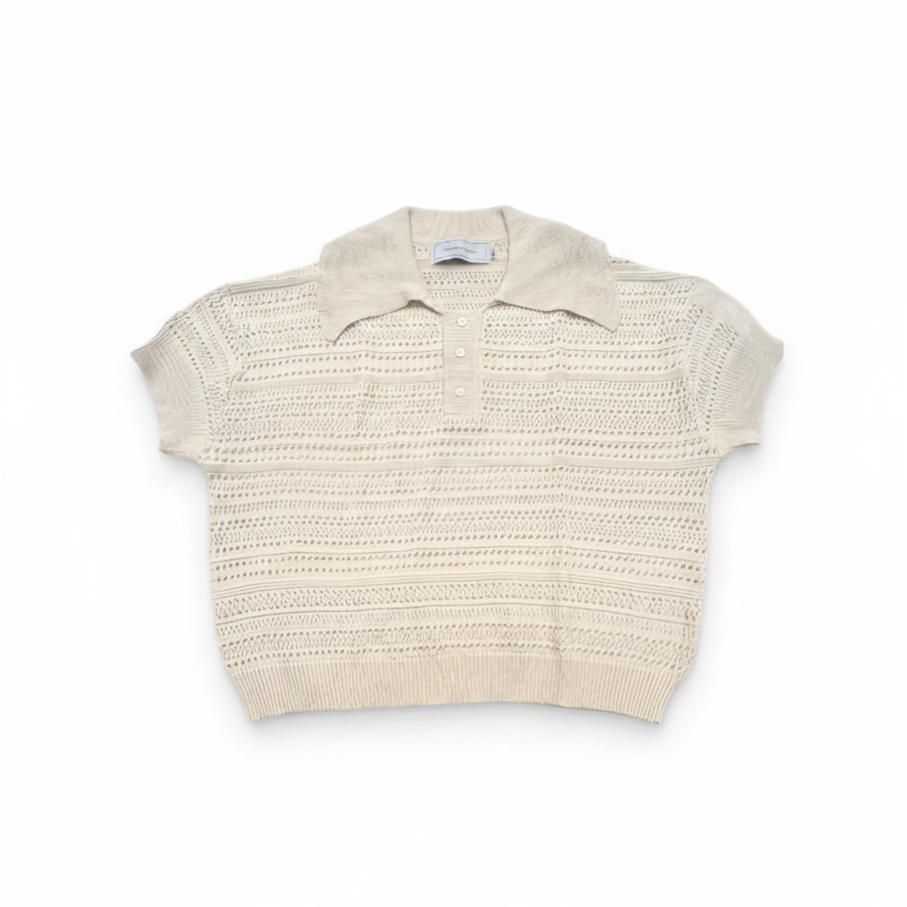 OLM28- OLMOS Y FLORES- PLAYERA TEJIDA CUELLO- S1900