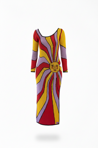 ANYU10-ANNAISS YUCRA-SUNNY HEAT MAXI DRESS LONG SLEEVE-S5300