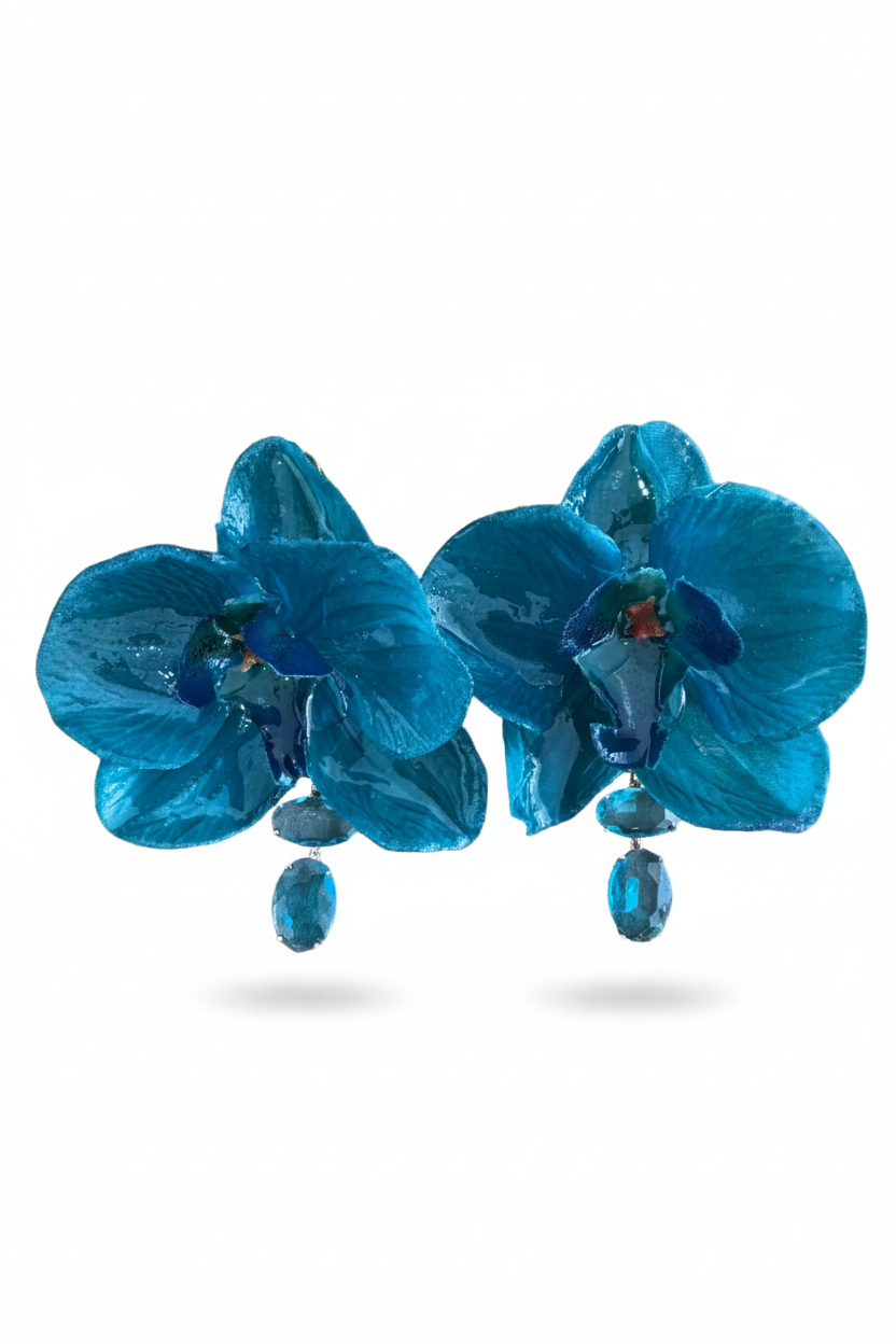 LUP120-LUCIA PIÑA-ARETES DE ORQUIDEAS EN RESINA-S1624
