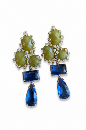 LUP131-LUCIA PIÑA-ARETES DE PIEDRAS NATURALES CON CRISTALES  -S1508