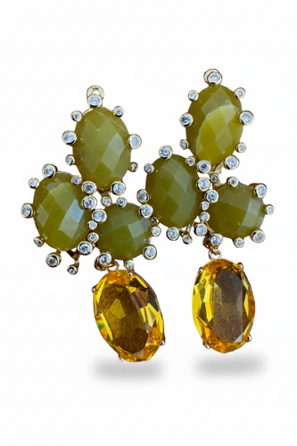 LUP137-LUCIA PIÑA-ARETES DE PIEDRAS NATURALES CON CRISTAL -S1508