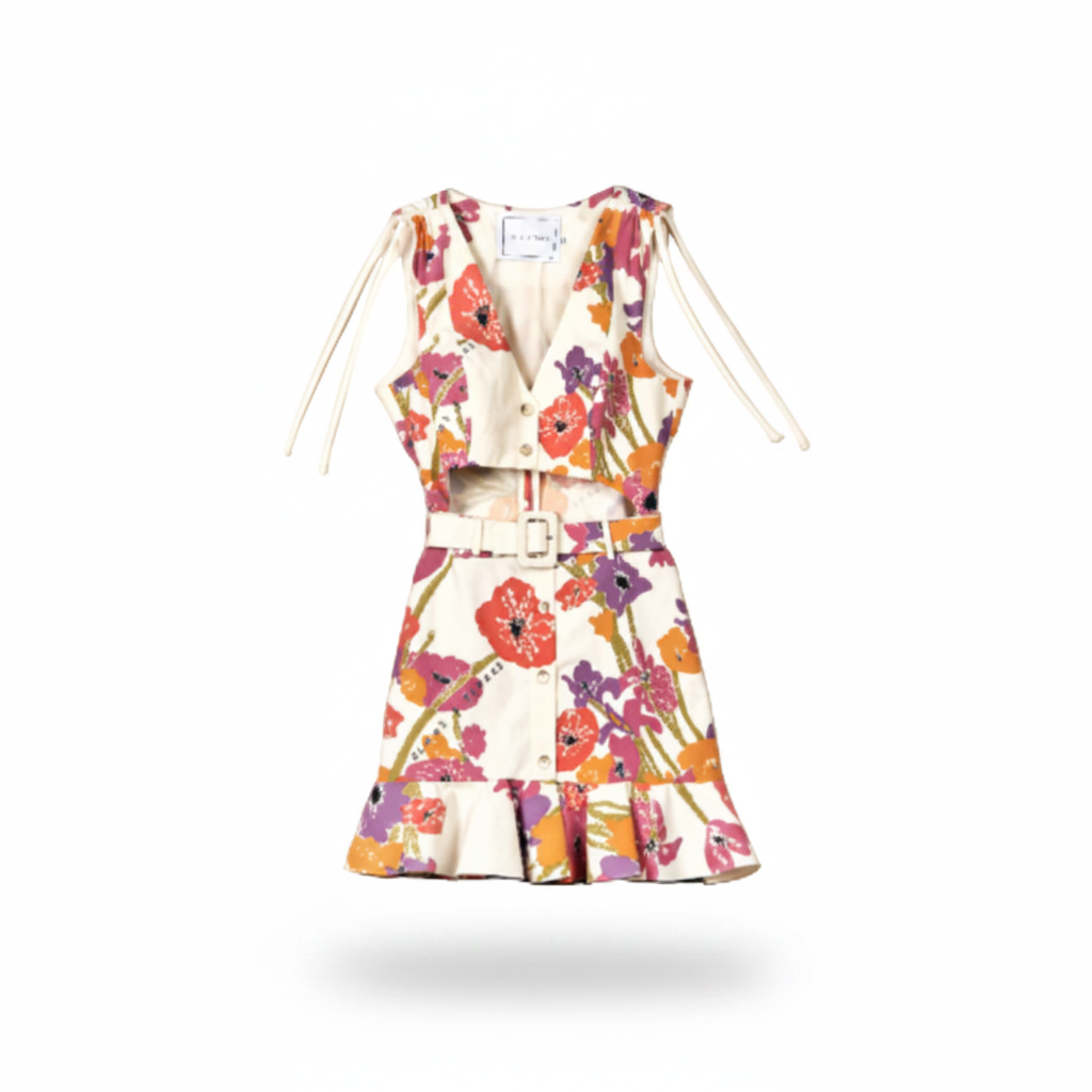 OLM45-OLMOS Y FLORES- MINI VESTIDO ROMANTICO- S4200