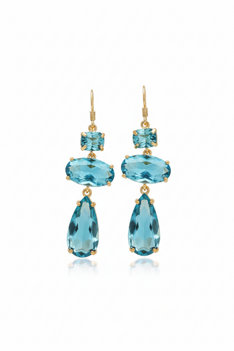 LUP195-LUCIA PIÑA-Aretes de cristales -S1392