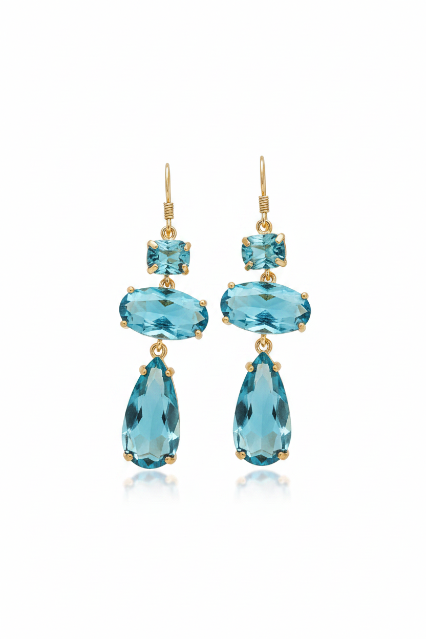 LUP195-LUCIA PIÑA-Aretes de cristales -S1392