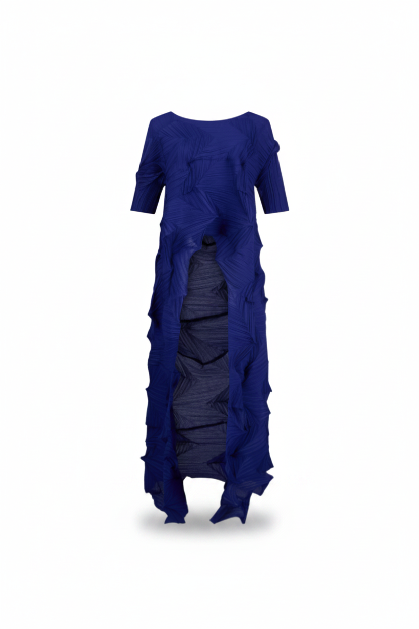 NICO05-NICOLETTA-CASCADA ORIGAMI TEXTURED  CAPE BLOUSE- FDR-CB002-S4500