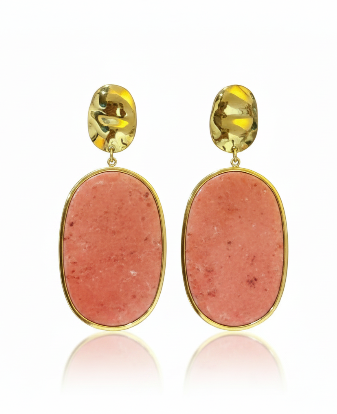 FELN75-FELINA-ARETES OVALO SALMON -S7900