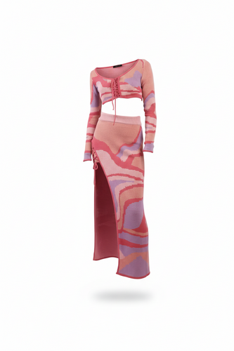 ANYU30-ANNAISS YUCRA-CORDILLERA SKIRT SET PINK-S7500