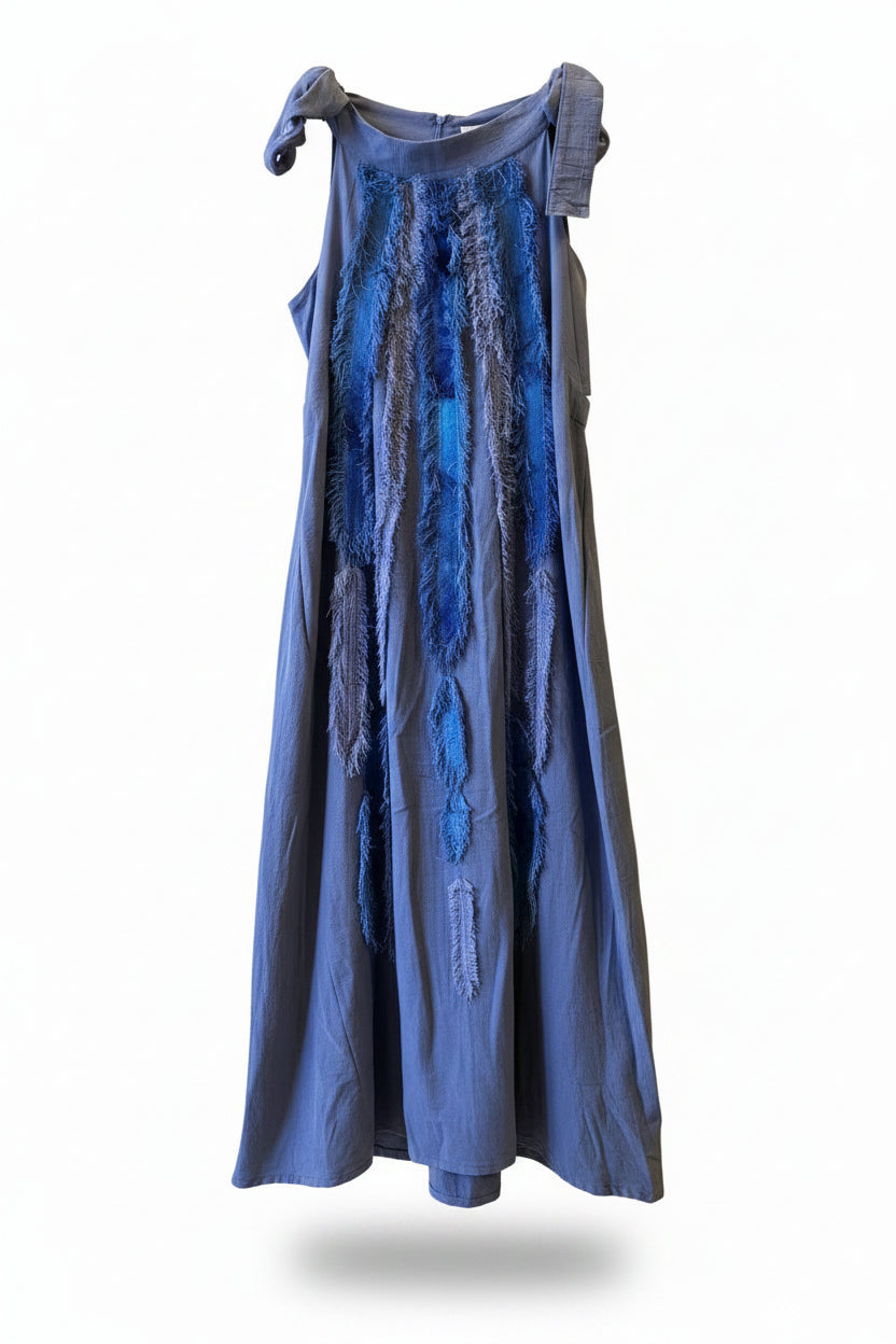 ALER37-ALEJANDRA RAW-VESTIDO HALTER AZUL EDICION ESPECIAL-S6250