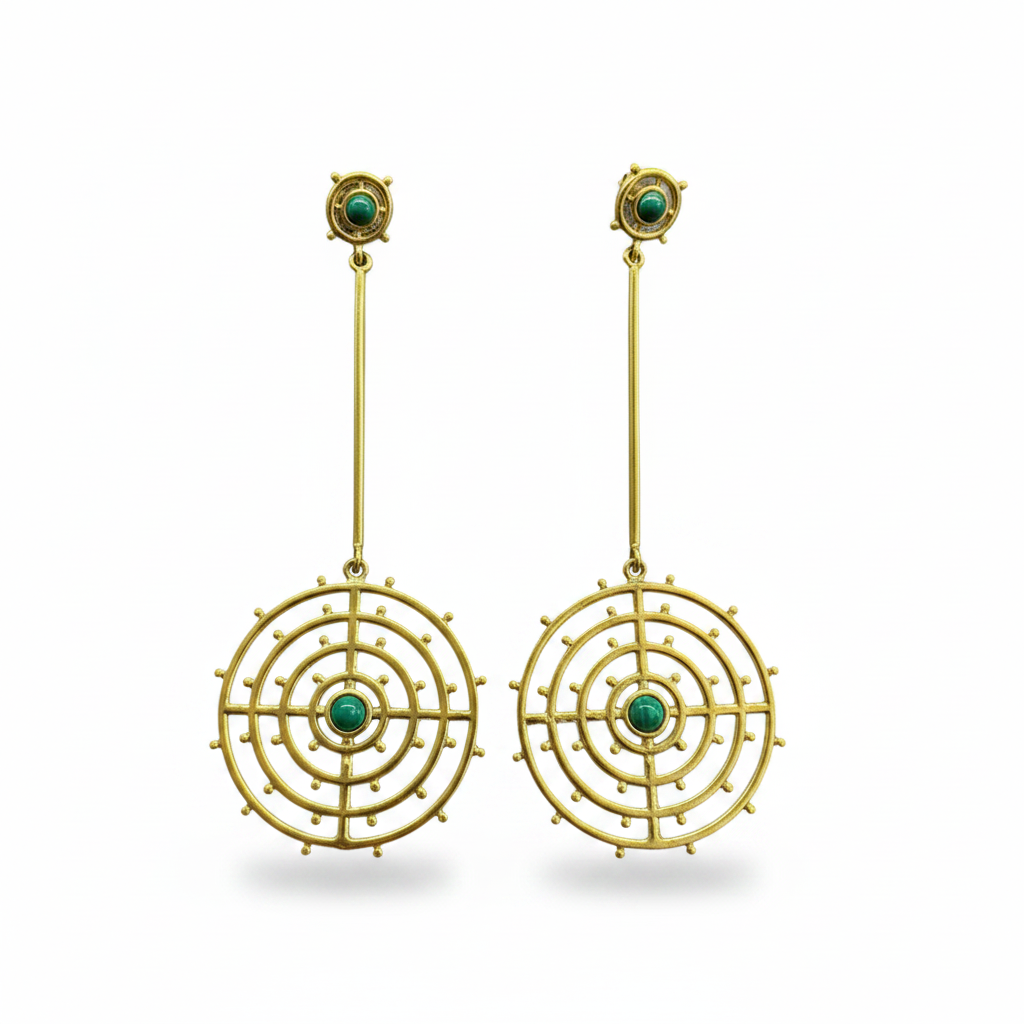 DMLN08-DANIELA MILLAN-ARETES SPIDERWEB VERDE (ARRE05)-50S2630