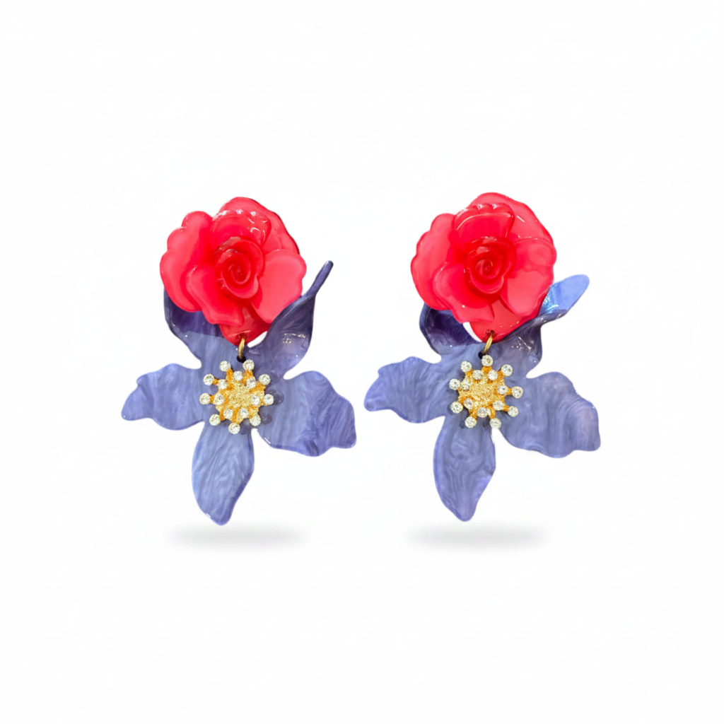 LUP41-LUCIA PIÑA-ARETES DE FLORES EN RESINA-S1392