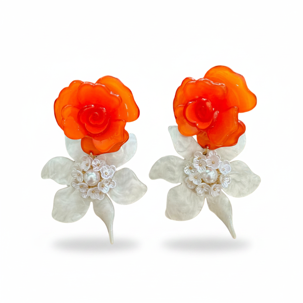 LUP44-LUCIA PIÑA-ARETES DE FLORES EN RESINA -S1392