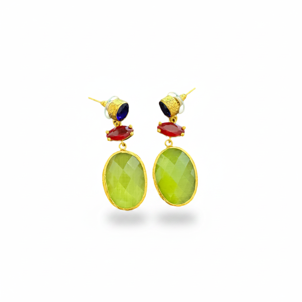 NAMM12-NAMMOS-ARETES OVALO MEDIANO DE 3 PIEDRAS-S1500