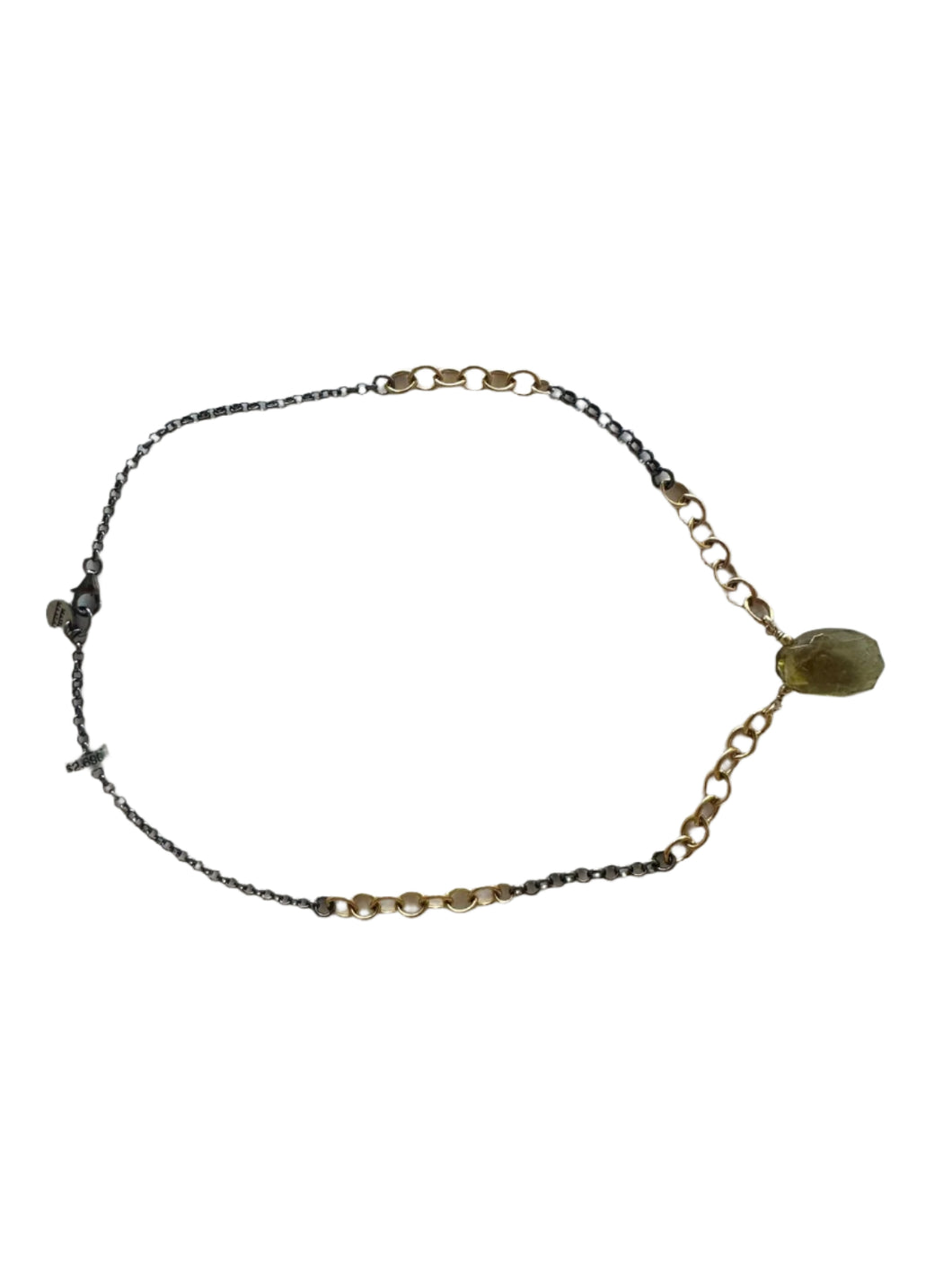 MAN109-MANI MAALAI-COLLAR CUARZO CERVEZA CADENA RODIO Y OL14K CUARZO CERVEZA-S2390