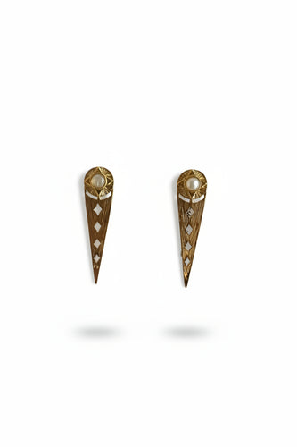 MAN112-MANI MAALAI-ARETES ARA PIEDRA LUNA BLANCA-S2190