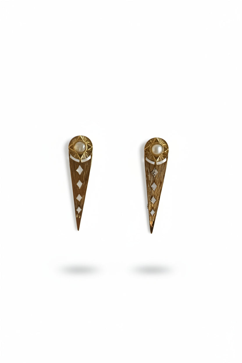 MAN112-MANI MAALAI-ARETES ARA PIEDRA LUNA BLANCA-S2190