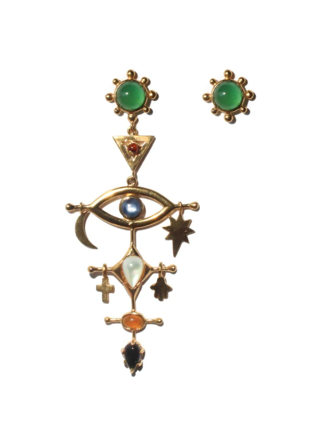 MAN108-MANI MAALAI-ARETES COSMICOS CORNALINA NARANJA-S4490