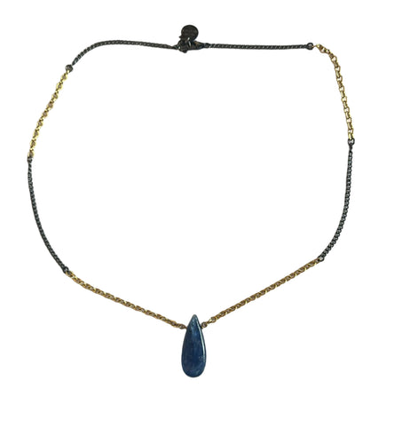MAN104-MANI MAALAI-COLLAR GOTA KYANITA AZUL-S1450