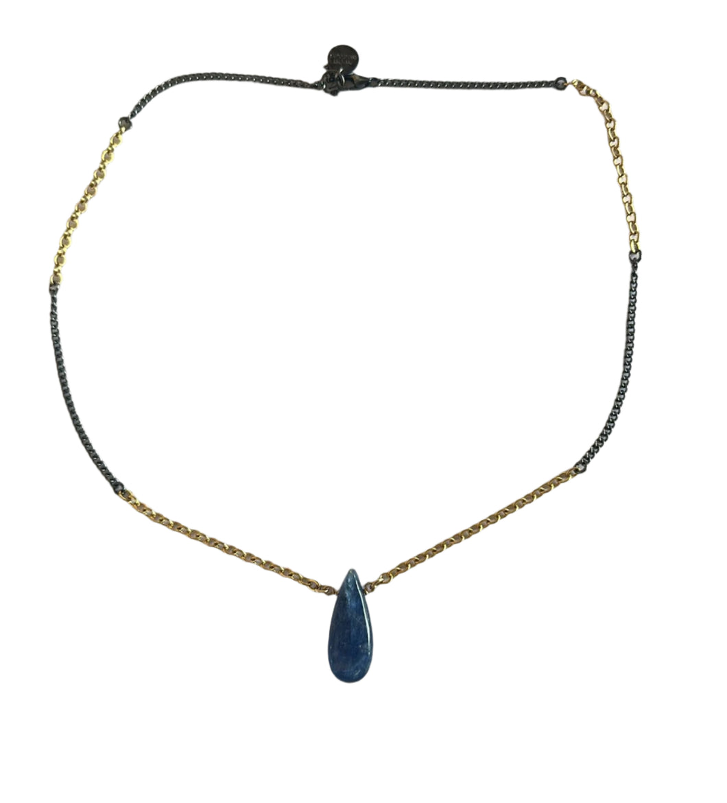 MAN104-MANI MAALAI-COLLAR GOTA KYANITA AZUL-S1450