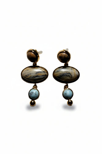 NAMM81-NAMMOS-ARETES CON  3 PIEDRAS TIPOCOLOR  PIEDRA-S911