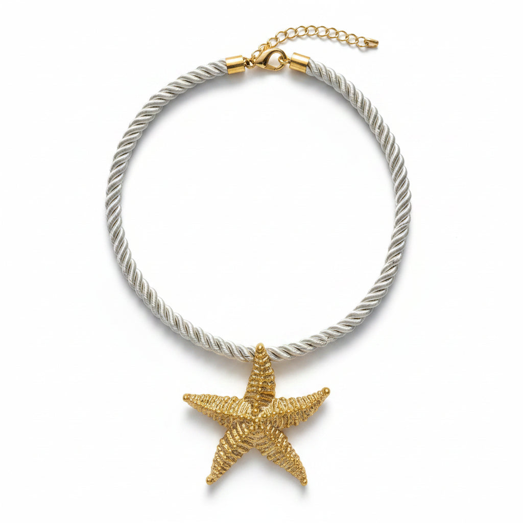 NAMM90-NAMMOS-COLLAR CUERDA BLANCA CON ESTRELLA DORADA-S797
