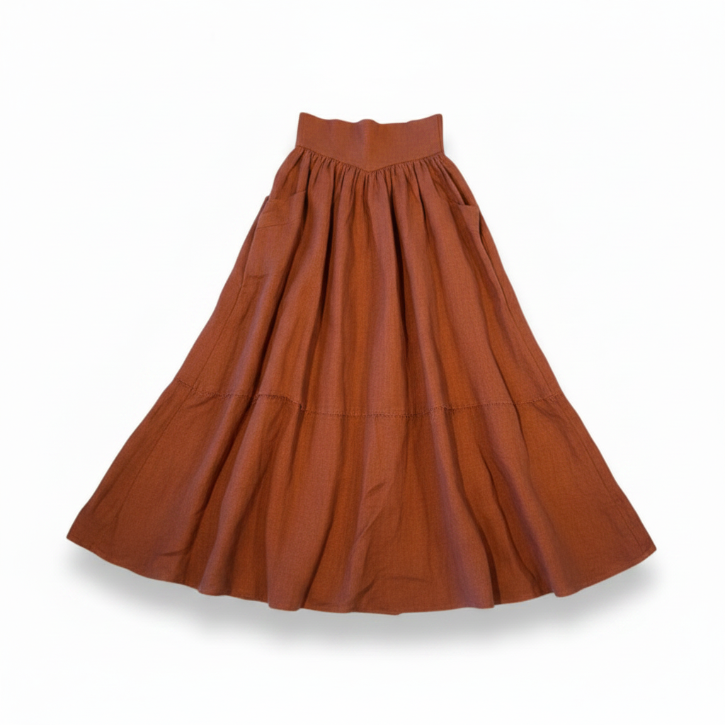 CLAN43-CLAUDE-AMBER SKIRT LINEN -S5565