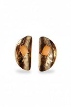 NAMM77-NAMMOS-ARETES MEDIO CIRCULO DORADO CON PIEDRA -S797