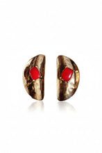 NAMM77-NAMMOS-ARETES MEDIO CIRCULO DORADO CON PIEDRA -S797