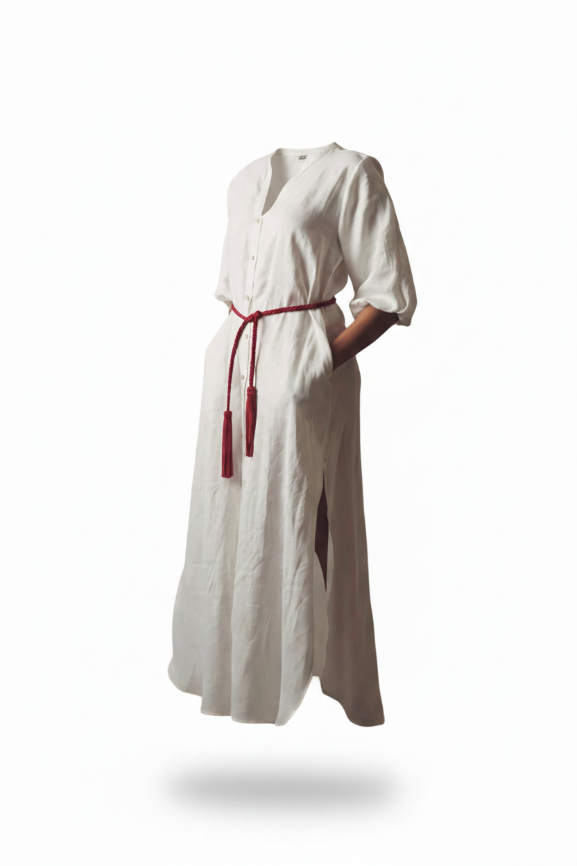 CLAN47-CLAUDE-GEORGIE DRESS LONG LINEN-S7665