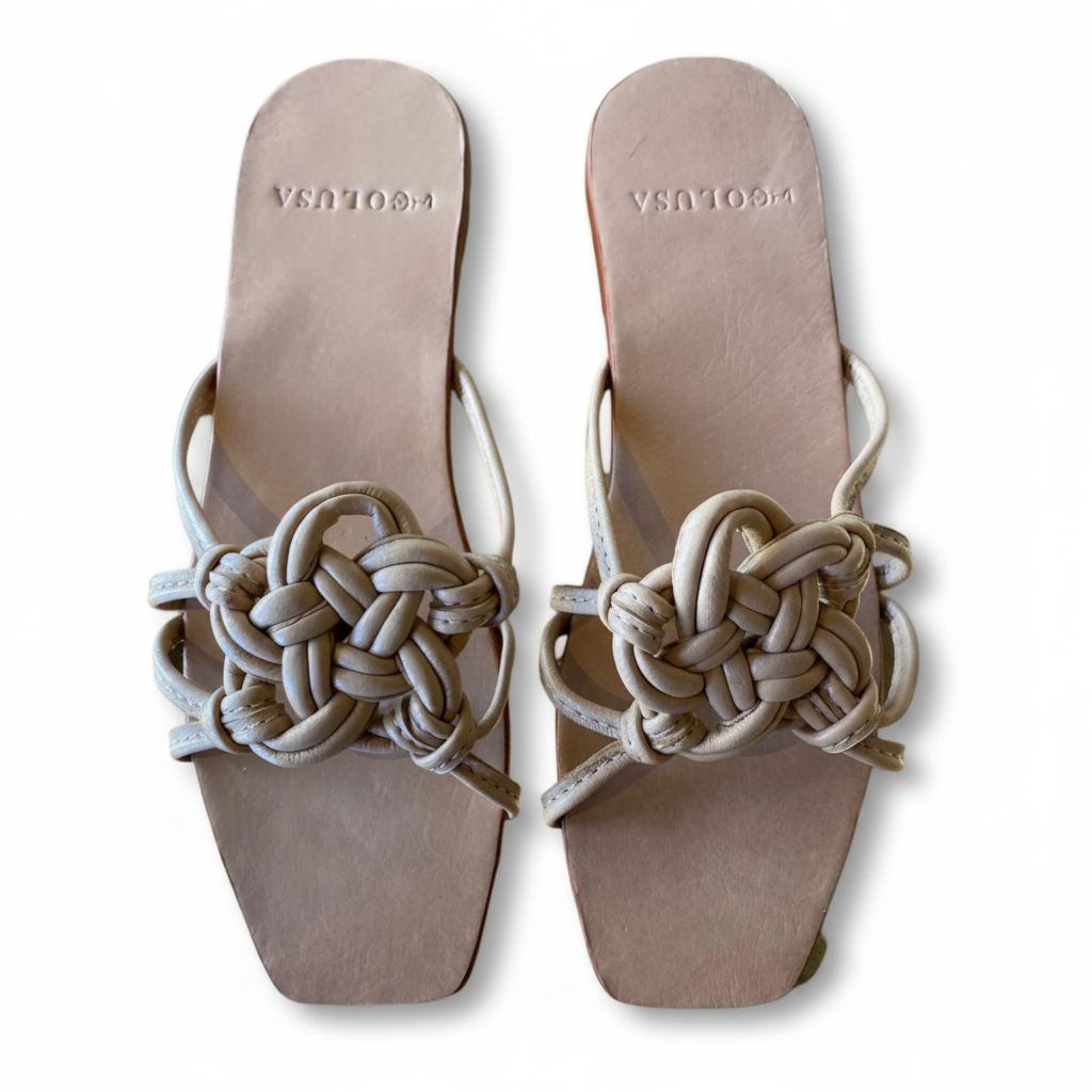 DES65-DESIERTO V- SANDALIA TEJIDO FLOR-S1697