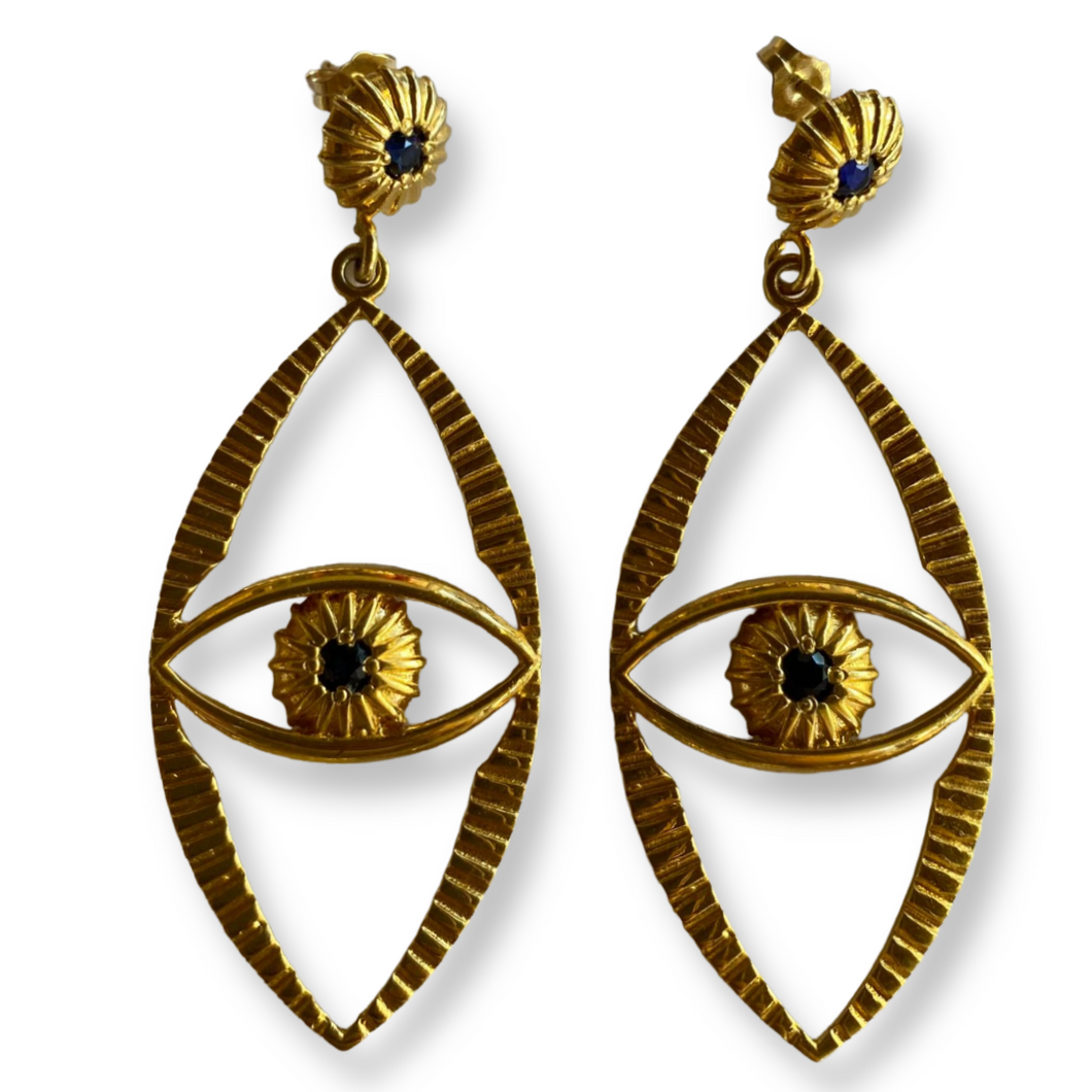 MAN88-MANI MAALAI-ARETES OCULUS ZAFIRO AZUL-S4650
