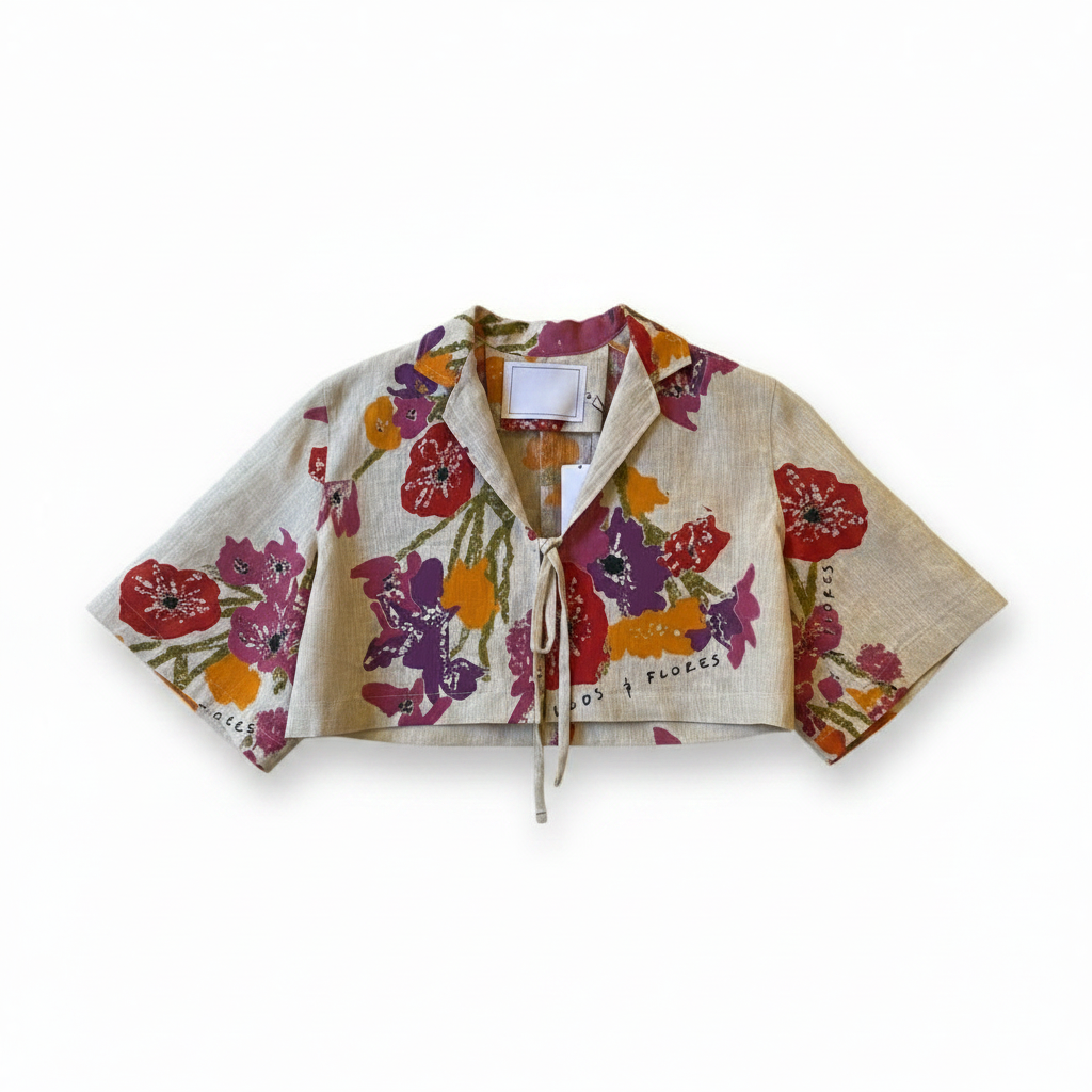 OLM23- OLMOS Y FLORES- CROP TOP LINO ROMANTICO- S2900