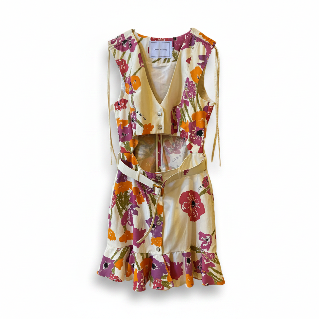 OLM17- OLMOS Y FLORES- VESTIDO MINI ROMANTICO-S4800