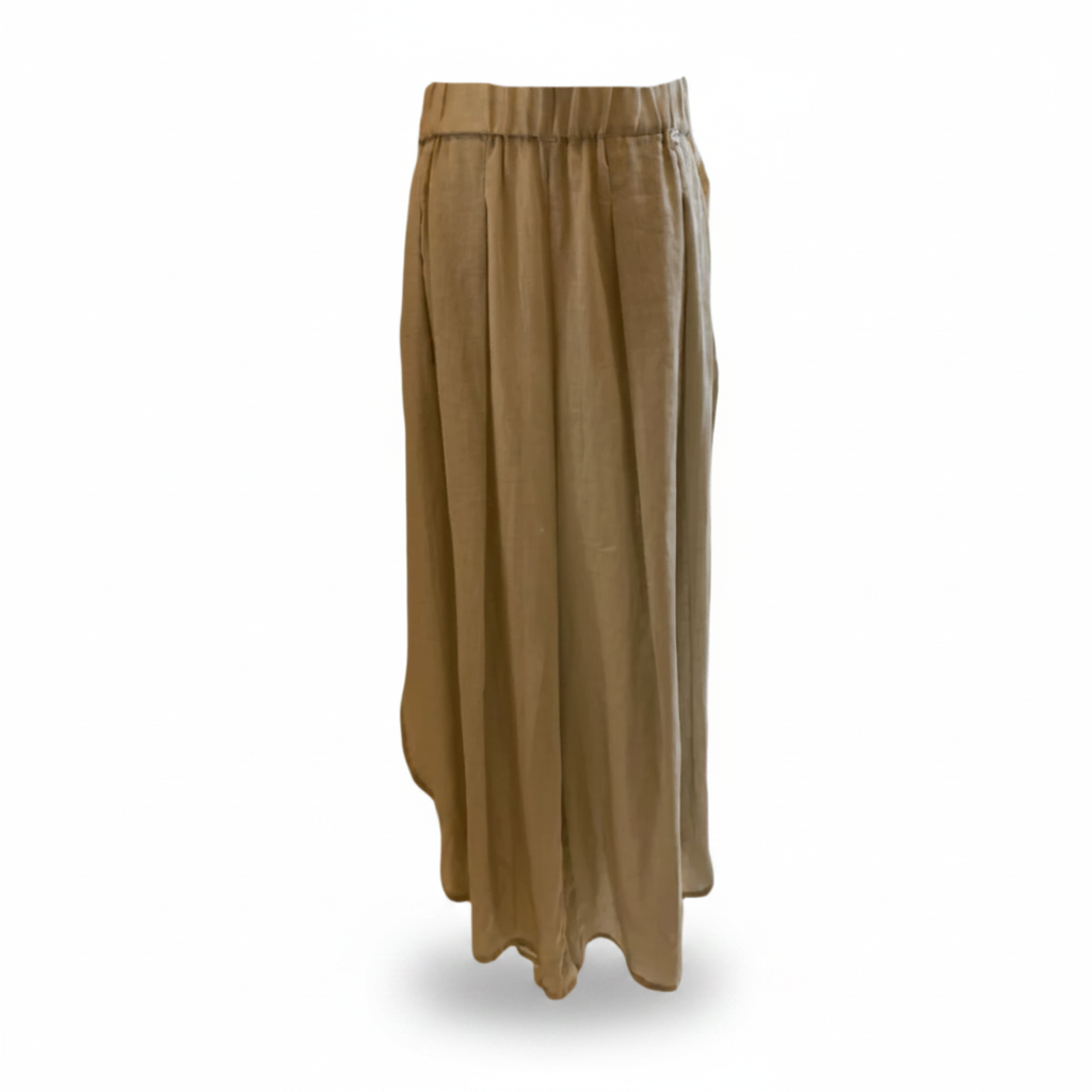 ALER17-ALEJANDRA RAW-#12 JUNI JI PANTALON RESORTE ALGODON  LINO -S3200