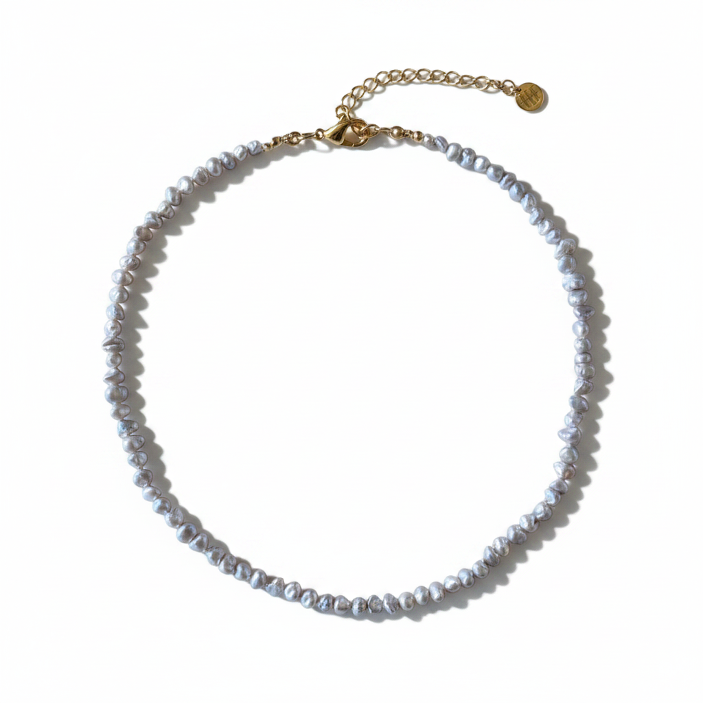 MAN57-MANI MAALAI-PERLA GRIS NUGGET - S1450