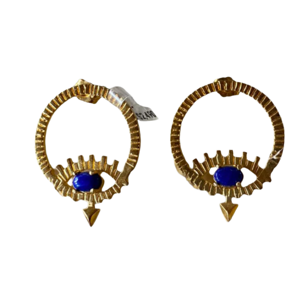 MAN70-MANI MAALAI-ARETES OJO LAPISLAZULI-S2200